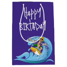 Surfista de Aniversário na Onda