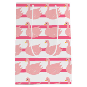 Sacola Para Presentes Média Swans e Stripes - Saco do Presente