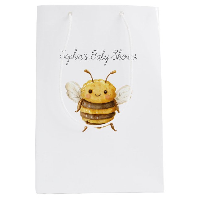 Sacola Para Presentes Média Sweet Bee Baby Shower (Frente)