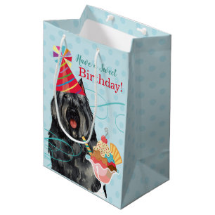 Sacola Para Presentes Média Sweet Birthday Bouvier des Flandres
