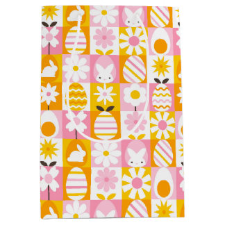 Sacola Para Presentes Média Sweet Spring Easter Patchwork 