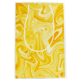 Sacola Para Presentes Média Swirled Paint Art Yellow Colorful Fun