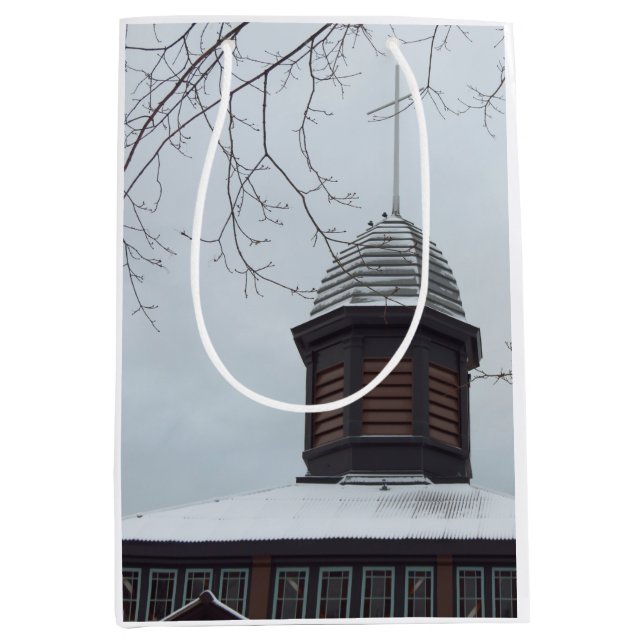 Sacola Para Presentes Média Tabernacle Cross in Snow - Martha's Vineyard (Frente)