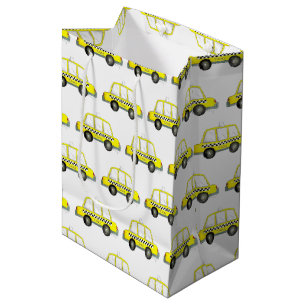 Sacola Para Presentes Média Tabuleiro de Táxi Amarelo Verificado com Nova Iorq