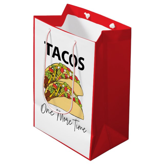 Sacola Para Presentes Média Tacos Mais Uma Vez Taco Comida Mexicano (Frente inclinada)