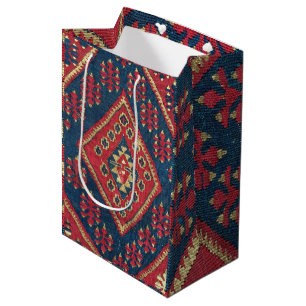 Sacola Para Presentes Média Tapete turco Kilim - Anorro Vermelho Antigo