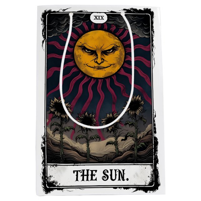 Sacola Para Presentes Média Tarot do Sol Gótico (Frente)