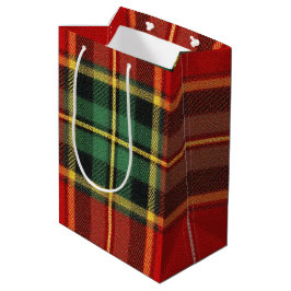 Sacola Para Presentes Média Tartan Brilhante Festivo