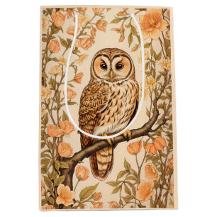 Sacola Para Presentes Média Tawny Owl Peach Blossoms William Morris Inspirado