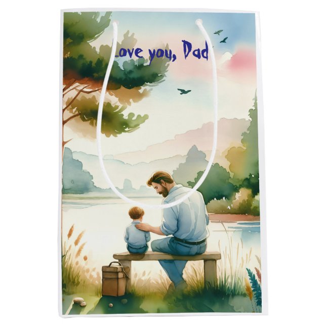 Sacola Para Presentes Média Te amo, Pai (Frente)