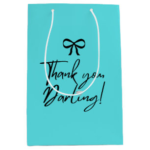 Sacola Para Presentes Média Teal & Diamante