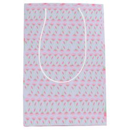 Sacola Para Presentes Média Tecido Floral de Padrão