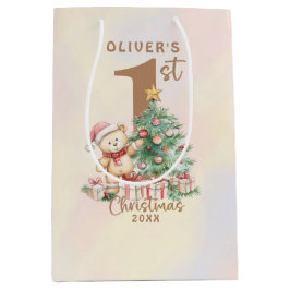 Sacola Para Presentes Média Teddy Bear 1rua Natal com Árvore e presentes