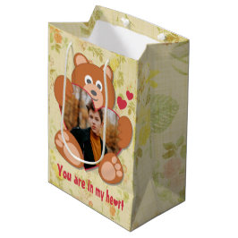 Sacola Para Presentes Média Teddy Bear Segurando Dia de os namorados Fotográfi