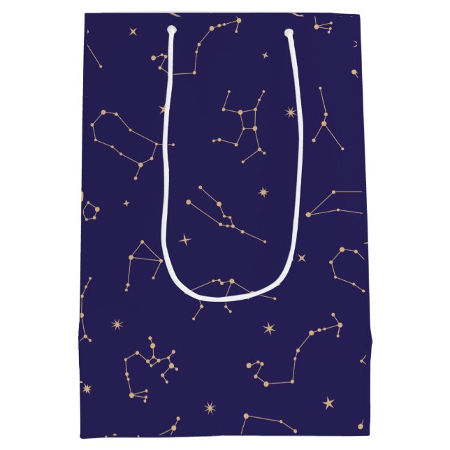 Sacola Para Presentes Média Tema Celestial Dourado de Star Solareclipe (Verso)