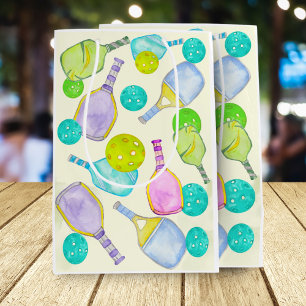Sacola Para Presentes Média Tema de Aquarela Festa de Aniversário Esportes de