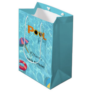 Sacola Para Presentes Média tema de celebração da Festa de aniversário de pisc