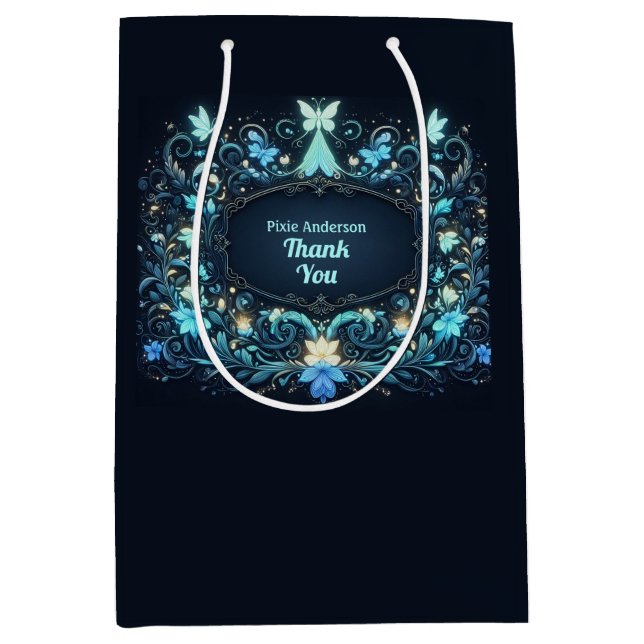 Sacola Para Presentes Média Tema do Partido Fada Brilhante - Conto de Feira De (Frente)