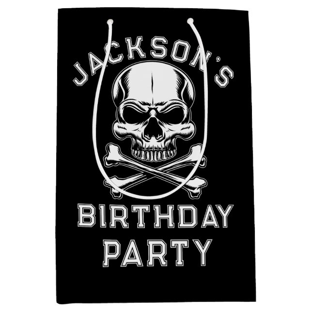 Sacola Para Presentes Média Temático Pirata - Negra-Negra-Negra-Negra-Nata-Adu (Frente)