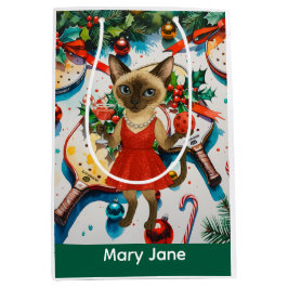 Sacola Para Presentes Média Temo de Natal da Pickleball