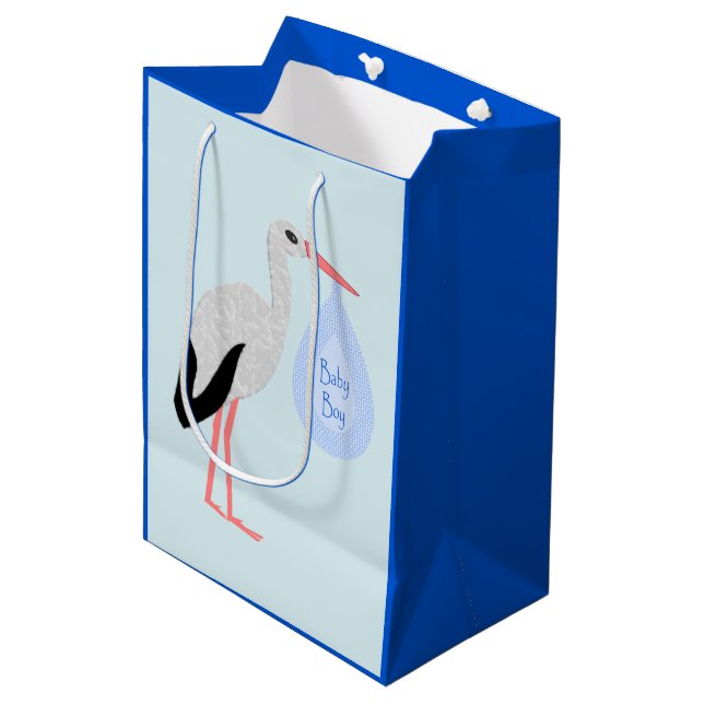 Sacola Para Presentes Média Tempestade de Bebê Azul (Frente inclinada)