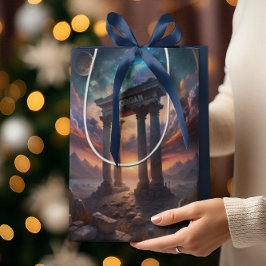Sacola Para Presentes Média Templo Cósmico Antigo - Galáxia Fantasia Ruína Esp