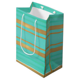 Sacola Para Presentes Média Tendy e Chic Blue e Dourado acentuado