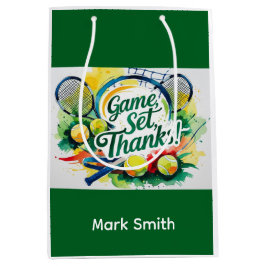 Sacola Para Presentes Média Tênis Obrigado a festa com raquete e bola