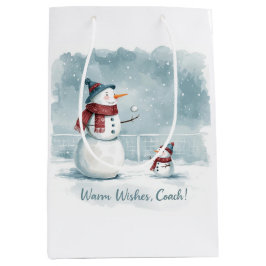 Sacola Para Presentes Média Tennis Christmas  Festive Snowman 