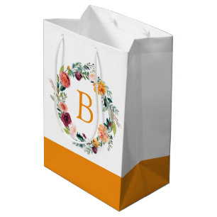 Sacola Para Presentes Média Terra colorida de flores de jardim inglês