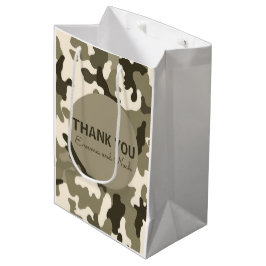 Sacola Para Presentes Média Terthy Brown & Tan Camouflage Obrigado