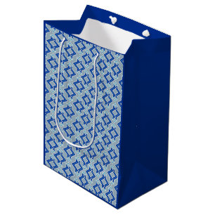 Sacola Para Presentes Média Teste padrão, cinzas/cinza e azul do papel de