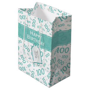 Sacola Para Presentes Média Teste padrão do número da cerceta do aniversári