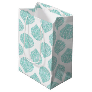 Sacola Para Presentes Média Teste padrão do Seashell de Seafoam