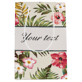 Sacola Para Presentes Média Teste padrão personalizado bonito do hibiscus