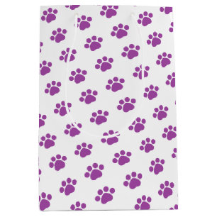 Sacola Para Presentes Média Teste padrão roxo do impressão da pata