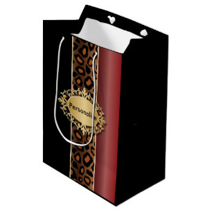 Sacola Para Presentes Média Teste padrão vermelho e preto da grandada do