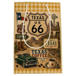 Sacola Para Presentes Média Texas Route 66 Lone Star Gift Road