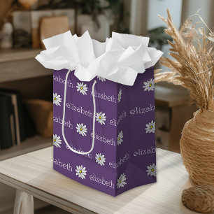 Sacola Para Presentes Média Texto Personalizado da Margarida Esbranquiçada e A