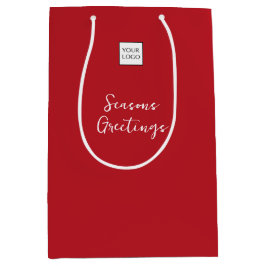 Sacola Para Presentes Média Texto Vermelho do Logotipo Embalagem Promocional E