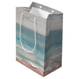 Sacola Para Presentes Média Textura da areia do oceano