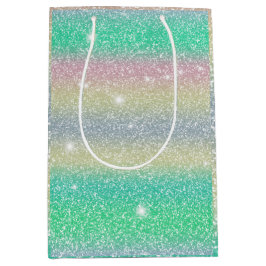 Sacola Para Presentes Média Textura de Unicórnio com Glitter