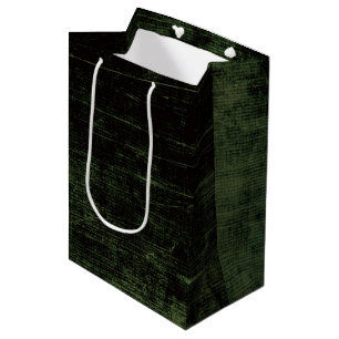 Sacola Para Presentes Média Textura verde de Emo do Grunge retro