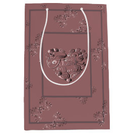 Sacola Para Presentes Média "Thank you" Dusty Rose