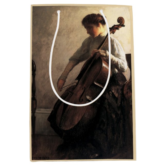 Sacola Para Presentes Média The Cellist (por Joseph DeCamp) (Frente)