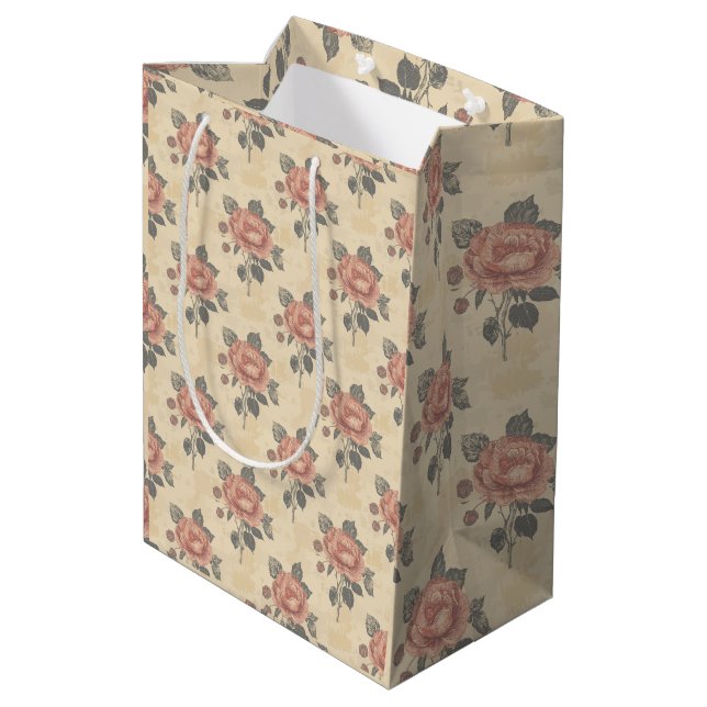 Sacola Para Presentes Média The essence of blooming grace pattern (Verso inclinado)