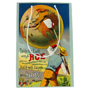 Sacola Para Presentes Média Tickle the Earth - impressão do cartão vitoriano