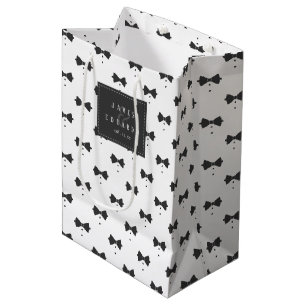 Sacola Para Presentes Média Tie e botões do Arco personalizados ID1090