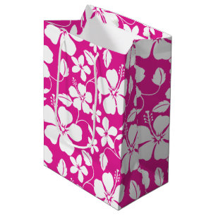 SACOLA PARA PRESENTES MÉDIA TINTA QUENTE HAWAIIAN HULA (HIBISCUS)