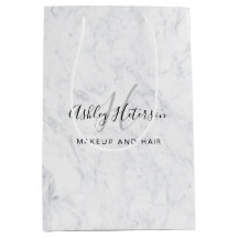 Tipografia do Makeup monograma white marble script